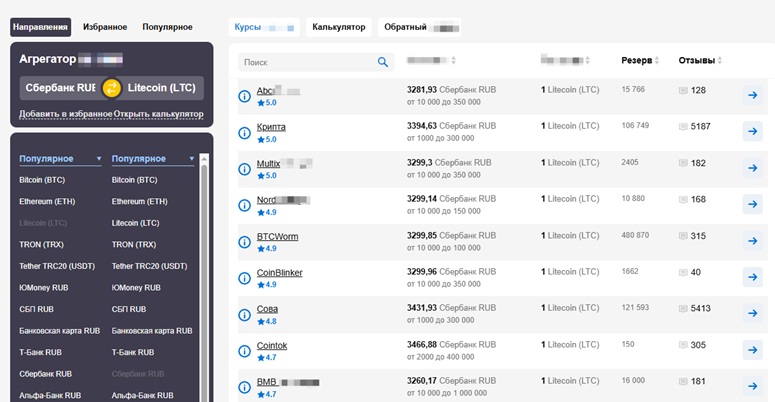 Мониторинг обменников