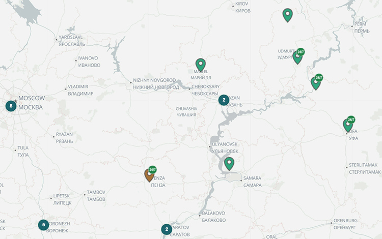 География расположения криптовалютных банкоматов