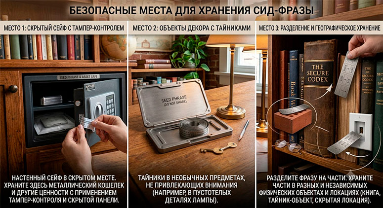 Места для хранения сид-фразы