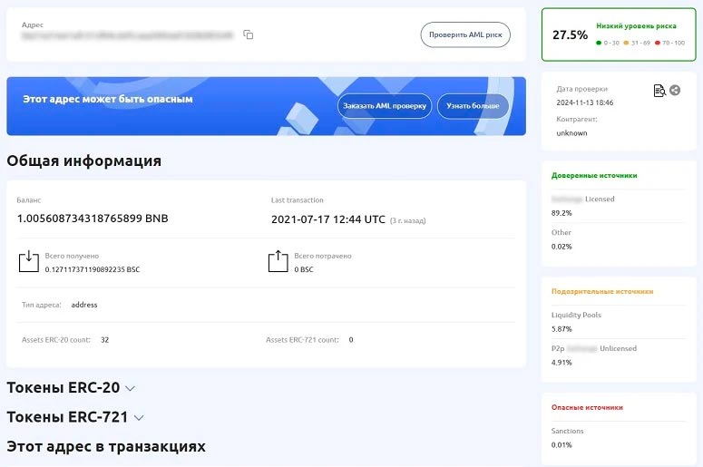 Проверка криптовалюты