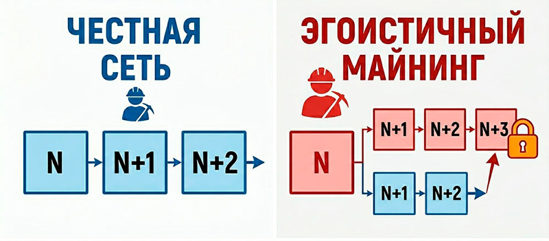 Честная сеть и эгоистичный майнинг