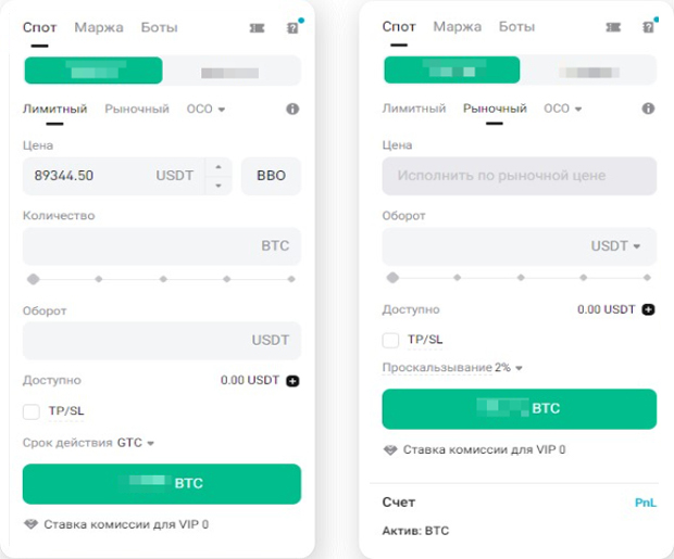 Ордера на Bitget