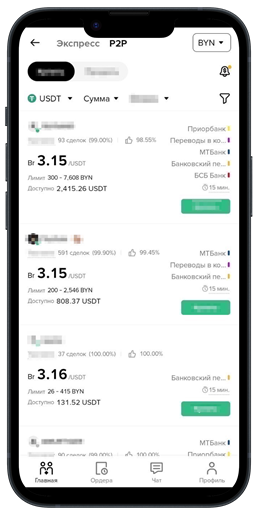 Раздел с ордерами