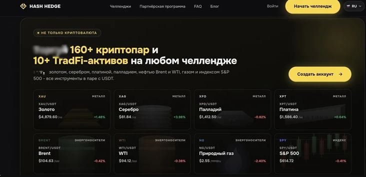 Окно с поддерживаемыми активами