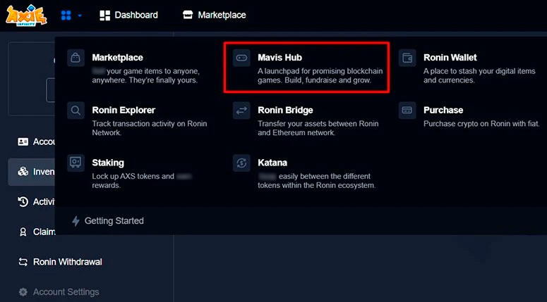 Где скачать Mavis Hub в аккаунте в Axie Infinity