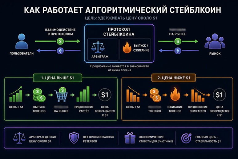 Регулирование цены алгоритмических токенов