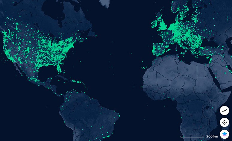 Карта со всеми Hotspot