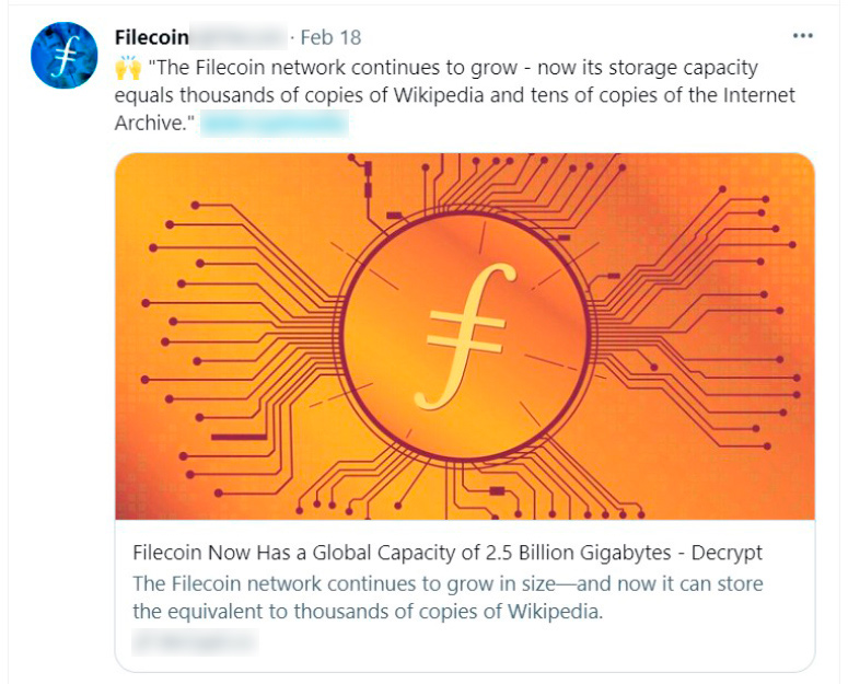 Twitt от разработчиков проекта о значимом достижении