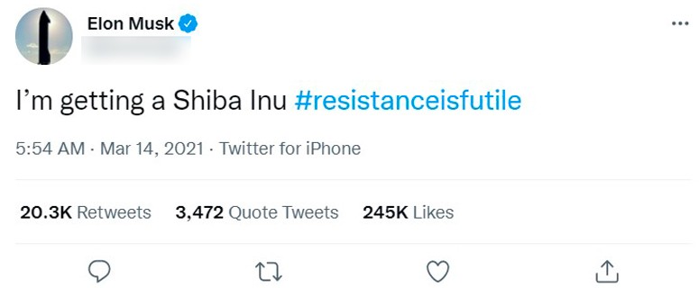 Твит Илона Маска