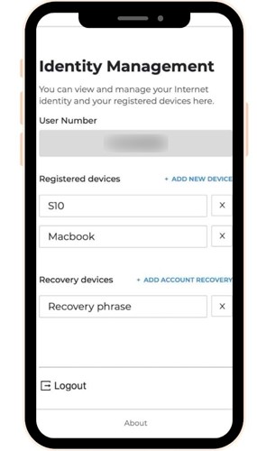 Регистрация Internet Identity