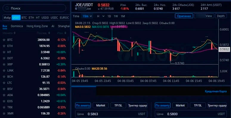 Торговый интерфейс
