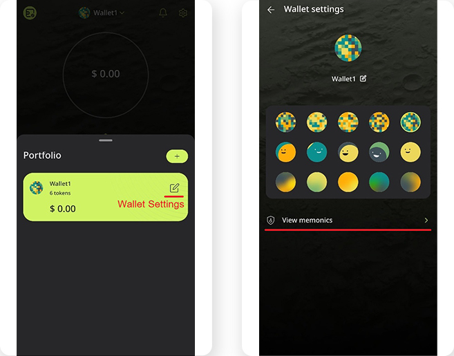 Местонахождение мнемоники некастодиального криптокошелька C wallet