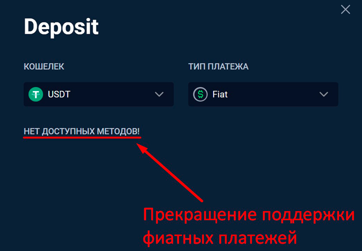 Прекращение поддержки фиатных платежей на StormGain