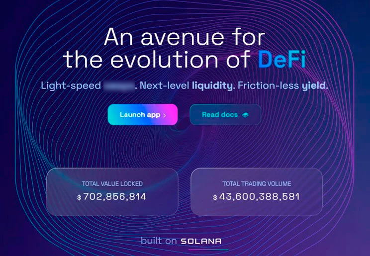 Сайт DeFi-проекта Райдиум