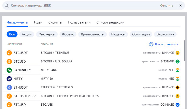 Выбор криптовалют