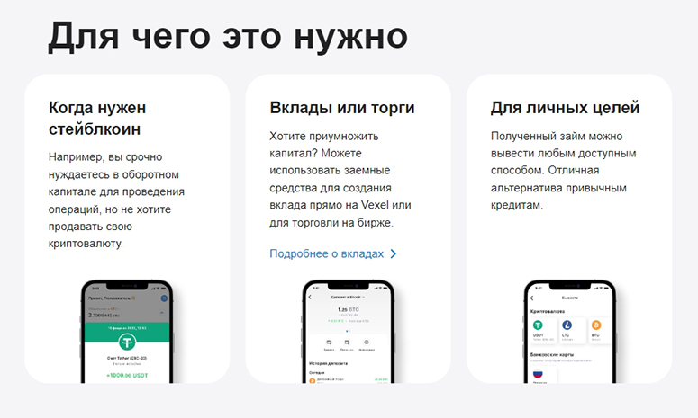 Криптокредиты от Vexel