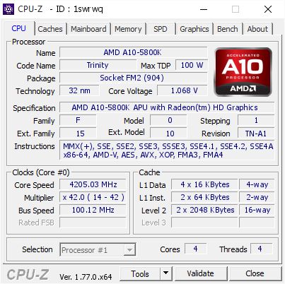 Интерфейс CPU-Z
