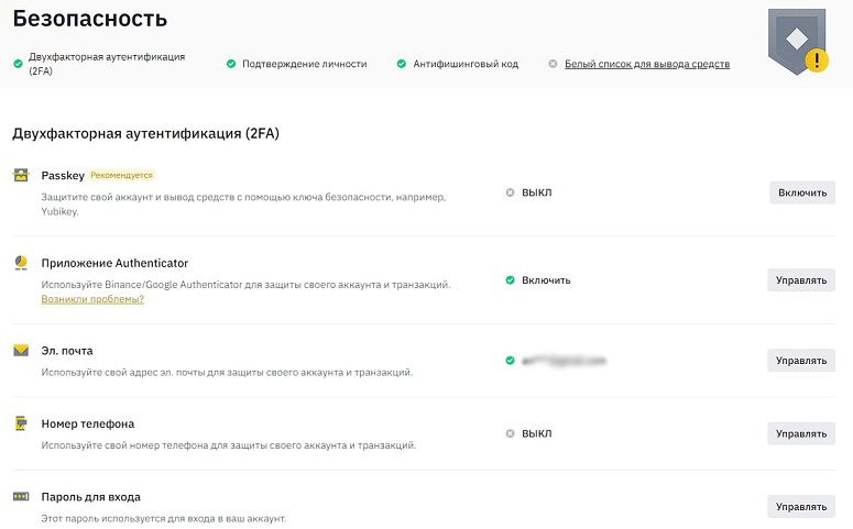 Виды двухфакторной аутентификации