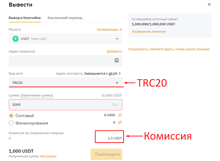 Вывод средств на бирже Bybit