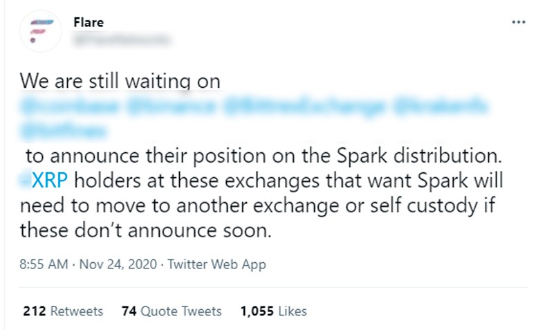 Поддержка аирдропа Flare Network биржами
