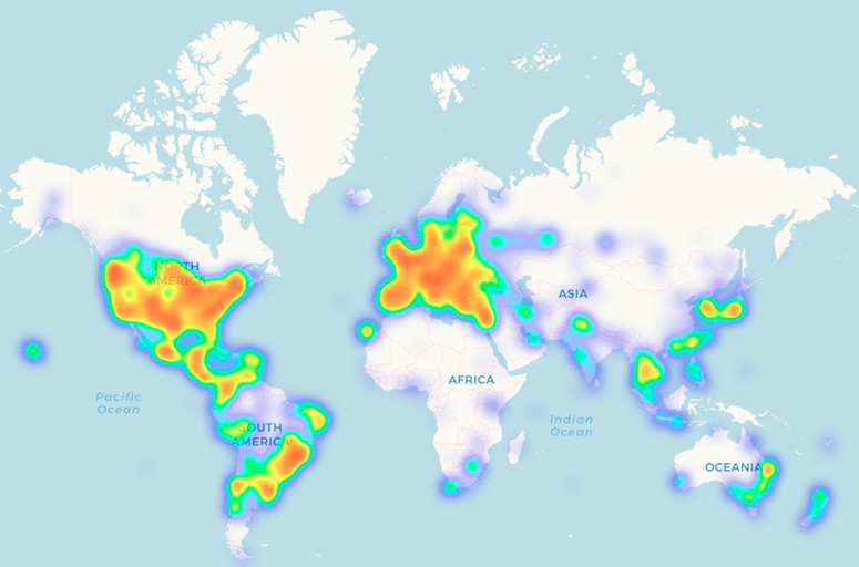 Карта Bitcoin-оплат