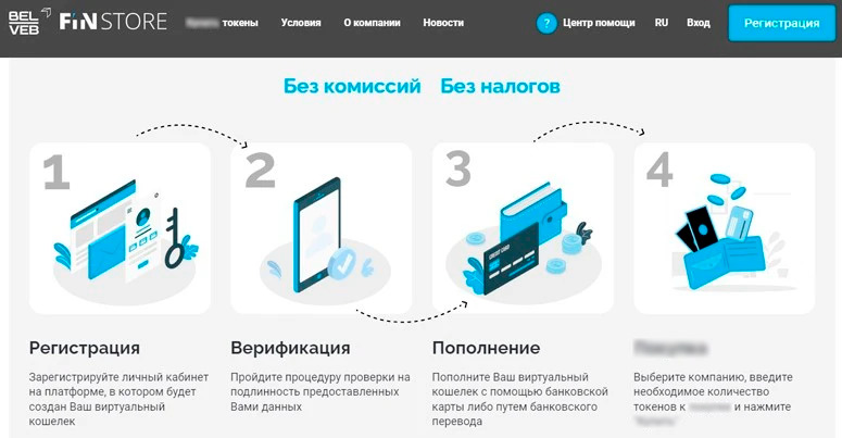 Сайт Финстор для белорусских компаний